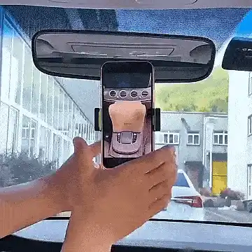 Car phone holder in use